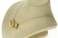 18K Yellow Gold 3.88Ctw Orange Sapphire Diamond Omega Slide Pendant