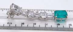 Sterling Silver Green and White CZ Dangle Earrings