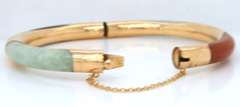 Favorite Yellow Gold Multi Color Jade Bracelet
