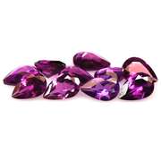 Amazing 4.79ct pear cut violet pink Rodolite Garnet set