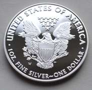 2008 W Proof Silver Eagle With Box & Paper