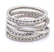 Gabriel & Co White Sapphire Multi Row Sterling Silver Ring