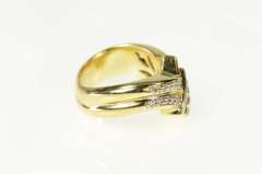 14K Yellow Gold 1.03 Ctw Diamond Geometric Statement Chevron Ring