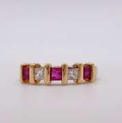 18kt Gold, Ruby, & Diamond Band Ring