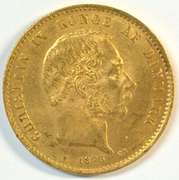 Superb Gem BU 1873 Denmark 20 Kroner Gold Piece