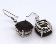 Sterling Silver Smokey Quartz Dangle Earrings