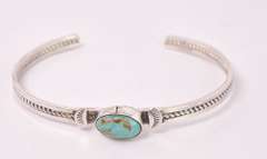 Dashing Turquoise Bangle Bracelet in Sterling Silver