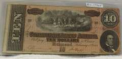 Confederate: 1864  $10 Richmond, circ, signed & numbered