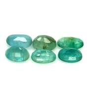 Vibrant 5.19ct 6pc green Emerald set