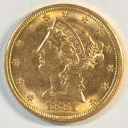 Fresh Choice BU 1881 US $5 Liberty Gold Piece