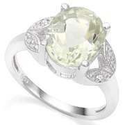 925 STERLING SILVER OV 9*11 MM GREEN AMETHYST WOMEN RING