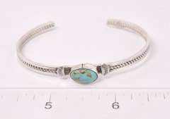 Dashing Turquoise Bangle Bracelet in Sterling Silver