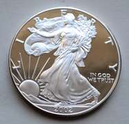 2002 Proof Silver Eagle With Box & Paper