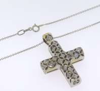 Fabulous 18kt apx .75ctw Diamond Cross Pendant on Chain