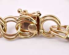 Fancy Double Link Bracelet in 14K Yellow Gold