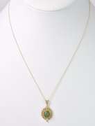 Gorgeous Green Gemstone Pendant Necklace in 14K Yellow Gold