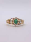 18kt Gold, Emerald, & Diamond Cocktail Ring