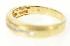 10K Yellow Gold Classic Diamond Inset Wedding Band Ring