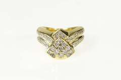 14K Yellow Gold 1.03 Ctw Diamond Geometric Statement Chevron Ring