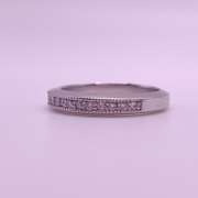 14kt Solid White Gold & Diamond Band Ring