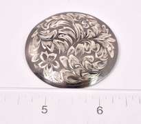 Floral Carved Sterling Silver Pin