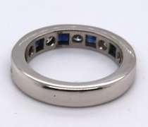 Favorite Platinum Blue Sapphire and Diamond Band