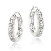 0.50ct. TDW Diamond 20mm Hoop Earrings