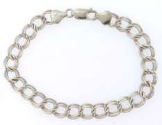 Sterling silver double link chain bracelet