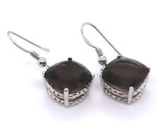 Sterling Silver Smokey Quartz Dangle Earrings
