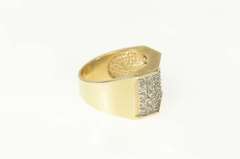 10K Yellow Gold 0.90 Ctw Pave Squared Diamond Statement Ring