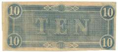 Crisp Unc 1864 $10 Confederate States of America Note (T-68)