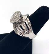 10k white gold diamond cluster ring