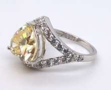 Sterling Silver Heart Shaped Cubic Ziconia Ring