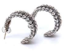 Gorgeous Diamond Cut Bead Hoops Earrings