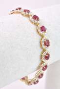 Lush 7.99CTW Ruby and 1.42CTW Diamond Bracelet in Vermeil