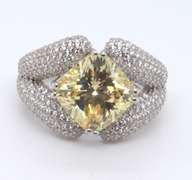 Sterling Silver Yellow Cubic Zirconia Ring