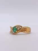 18kt Gold, Emerald, & Diamond Cocktail Ring