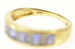 14K Yellow Gold Oval Tanzanite Diamond Statement Band Ring