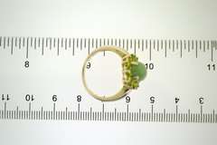 Sterling Silver Jade And Peridot Halo Ring