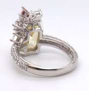 Sterling Silver Yellow and White Cubic Zirconia Cocktail Ring