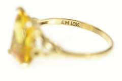 10K Yellow Gold Retro Emerald Sim. Citrine Solitaire Ring