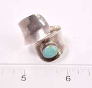 Wrap Style Turquoise Ring in Sterling Silver