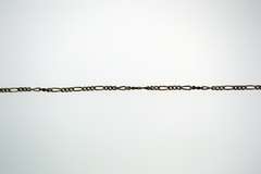 Vintage Sterling Silver Amethyst and figaro chain Necklace