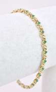 Elegant Emerald Bracelet in 14K Yellow Gold