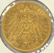 Lustrous 1897-A Germany (Prussia) 20 Marks gold Piece. Nice