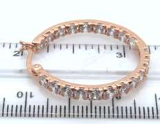 Sterling Silver Cubic Zirconia Hoop Earrings