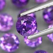 Glittering 7.59ct round cut Bolivian Amethyst set