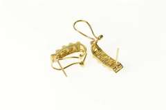 10K Yellow Gold Squared Diamond French Clip Back Statement Earrings