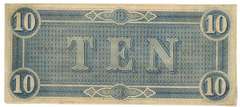 Crisp Unc 1864 $10 Confederate States of America Note (T-68)
