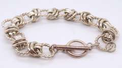 Vintage Sterling Silver Bracelet with Toggle Clasp
